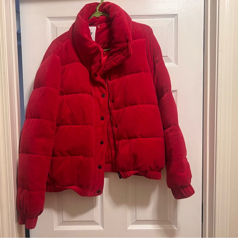 Donna Karan Red Puffer Jacket